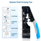ZOERAX RJ45 Ethernet Crimping Tool for CAT8 Cat7 Cat6a Cat6 Cat5e Ethernet Connectors with wire stripping and cutting functions