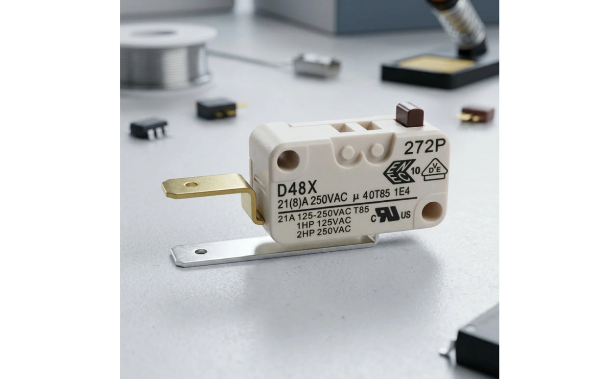 Microswitch with Actuator Compact Rectangular Microswitch Limit Switch Snap Action Mechanical for Technicians, Control Panels