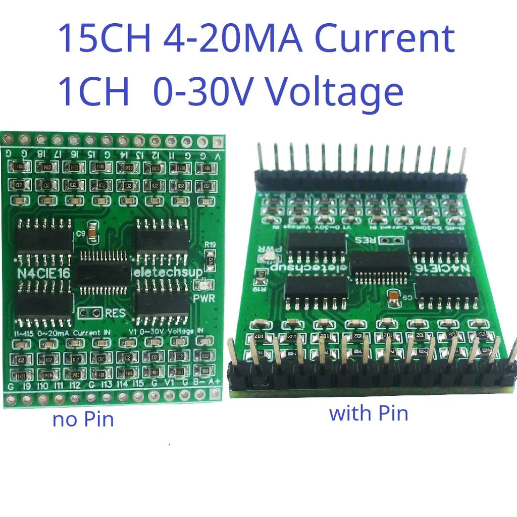 16CH RS485 Analog Input Module 0-5V 0-10V 4-20MA 0-20MA Current Voltage Collector N4VIH16 N4CIE16