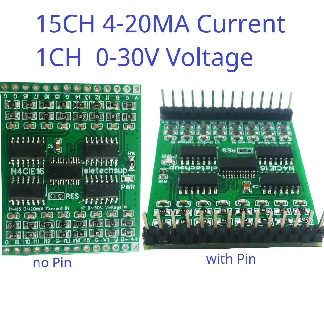 16CH RS485 Analog Input Module 0-5V 0-10V 4-20MA 0-20MA Current Voltage Collector N4VIH16 N4CIE16