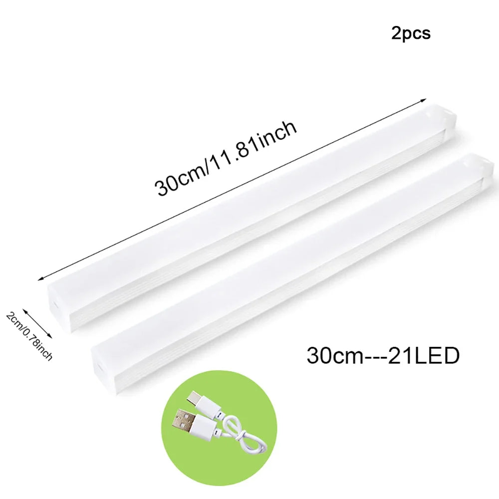 Runtowo 2pcs LED Motion Sensor Light Wireless Night Light Rechargeable Light Cabinet Wardrobe Staircase Backlight For Kitchen
