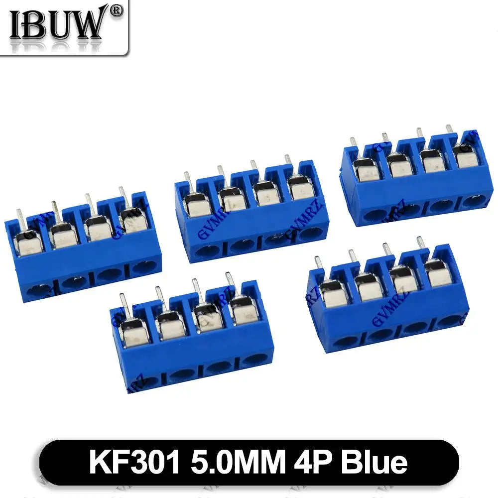 10PCS 5.0mm Blue Black PCB Terminal Block Connector Pitch 5.0mm KF301 Straight Pin 2P 3P Screw PCB Terminal Blocks Connector