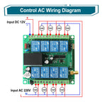 6/8CH Wireless Remote Control Switch AC 220V 100V-265V 10A Relay 6/8 Channels 433MHz Industrial Controller Receiver Transmitter