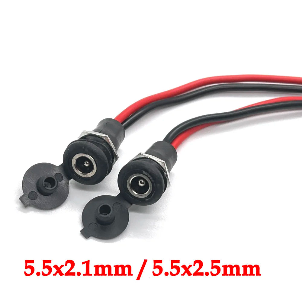 1/2/3pcs/lot DC 5.5*2.1mm/5.5*2.5mm Socket DC Power Supply Jack Socket Plug Female Panel Mount Connector 5.5mm 2.1mm Adapter