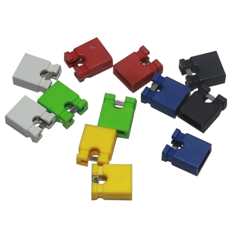 【300-100PCS】Pitch 2.54mm Pin Header Jumper Shorted Cap & Headers & Wire Housings Black Yellow White Green Red Blue For Arduino