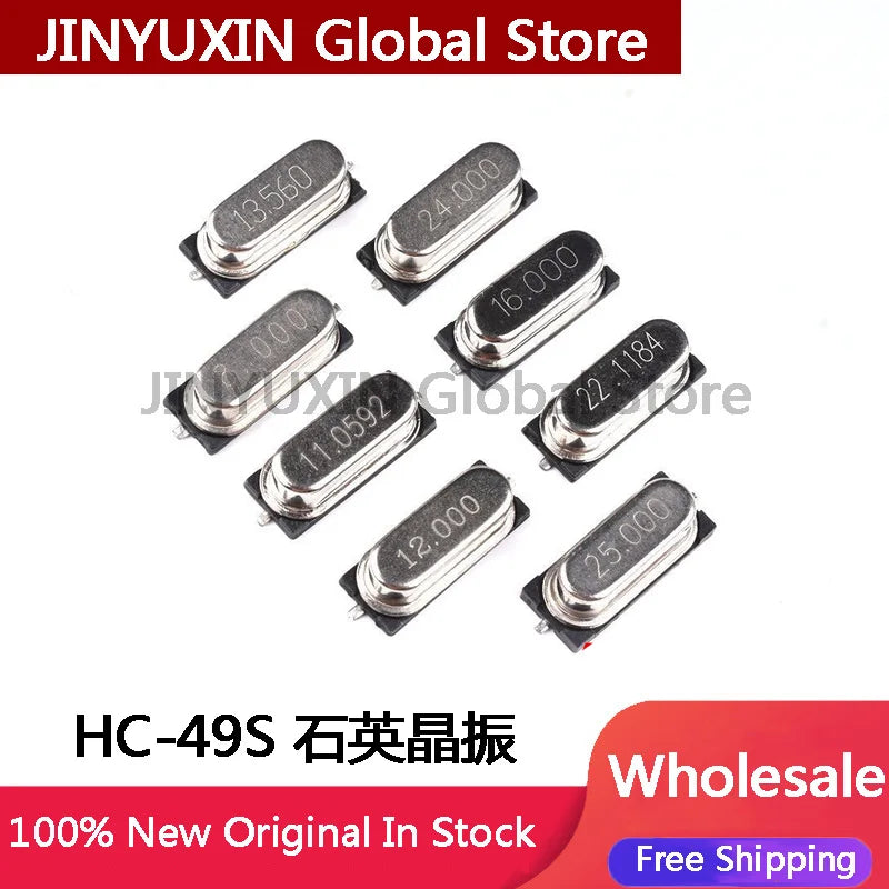 20Pcs/lot HC-49S 4~64MHZ 4Mhz 6Mhz 8Mhz 10Mhz 12Mhz 16Mhz 20Mhz 24Mhz 25Mhz 30Mhz Quartz Crystal Resonator Passive Oscillator