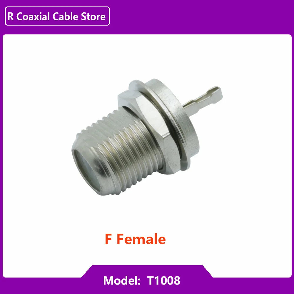 1PC Nickel Plated F Type Female Bulkhead Jack Socket Panel Mount Adapter RF Coaxial Connector for RF Lighting