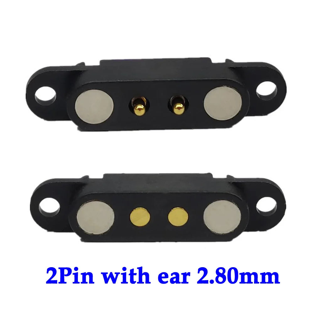 1sets 2A 2Pin DC Magnetic Pogo Pin Connector 2 Pin Pogopin Male Female Spring Loaded DC Power Socket Pitch 2.80mm