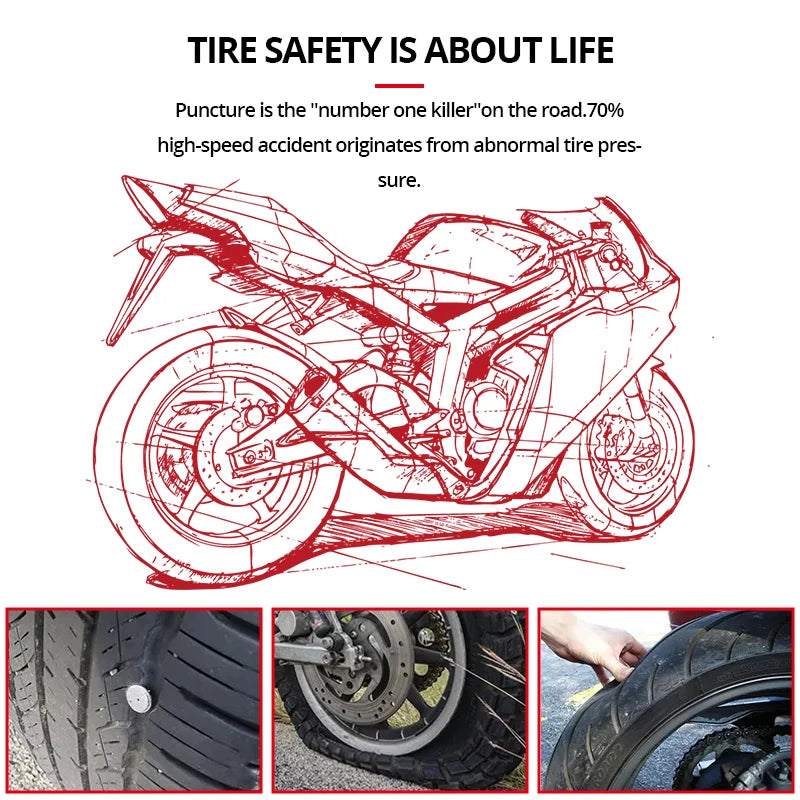 E-ACE TPMS Tire Pressure Monitoring SystemInfitary Motorcycle System LCD Real Time Data Display For Status Precise Digital