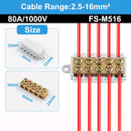 New Conductor Brass High Power Splitter Large Current Universal Quick Terminal Block Terminal Blocks Electrical