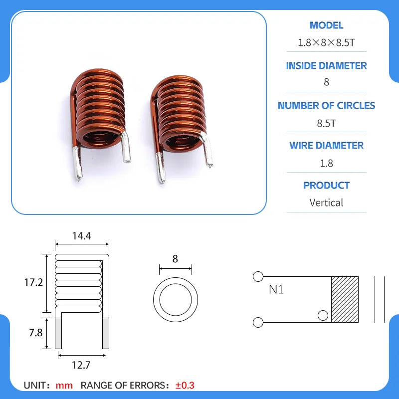hollow inductor coil inductor copper wire  full specifications