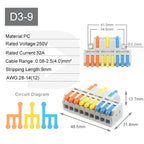 Quick Wiring Cable Connectors 2/3Pin Universal Compact Electrical Conductors SPL Splicing Splitter Push-in Home Terminal Block
