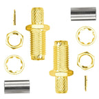 RP-SMA-KY-3 Male Female Bulkhead Crimp for RG58 RG142 SYV50-3 Cable RF Coaxial Connector