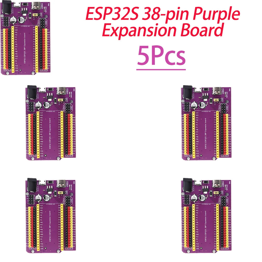 1/5/10/30Pcs ESP32S 38Pin Purple Expansion Breakout Board NodeMCU 32S Wifi UART Serial Communication Module Lua Program Board