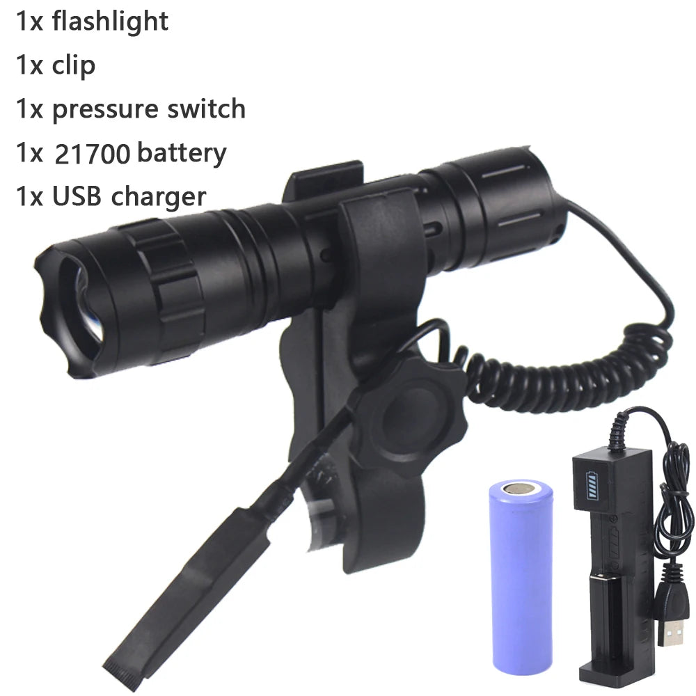 10Watt 850nm-940nm IR Flashlight 200 yard Zoomable Focus LED Infrared Radiation Lamp Night Vision Torch 21700 Hunting Lantern