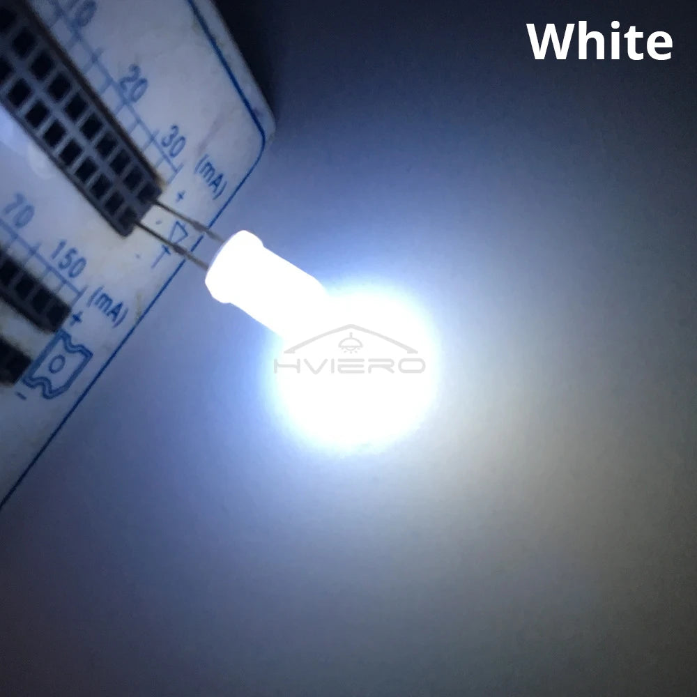 100pcs 5mm Round Diffused White Red Green Blue Yellow Warm Lightemitting Diode 2pin LED 6000~6500K Bulb Light Diodes Lamp 3V