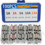100pcs/boxed 6x25mm Ceramic Fuse 1A 3A 5A 10A 13A British Plug Fuse Insurance Fast Blow Tube Fuses Assortment Kit