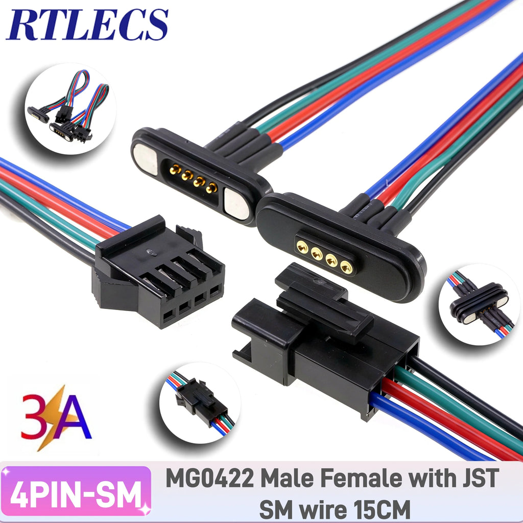 RTLECS Magnetic Connector RC Car Drone JST JR 24V 3A DC Power Battery Charger SM Led Strip Blind Connect USB Cable 2/3/4 Pin