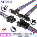 RTLECS Magnetic Connector RC Car Drone JST JR 24V 3A DC Power Battery Charger SM Led Strip Blind Connect USB Cable 2/3/4 Pin