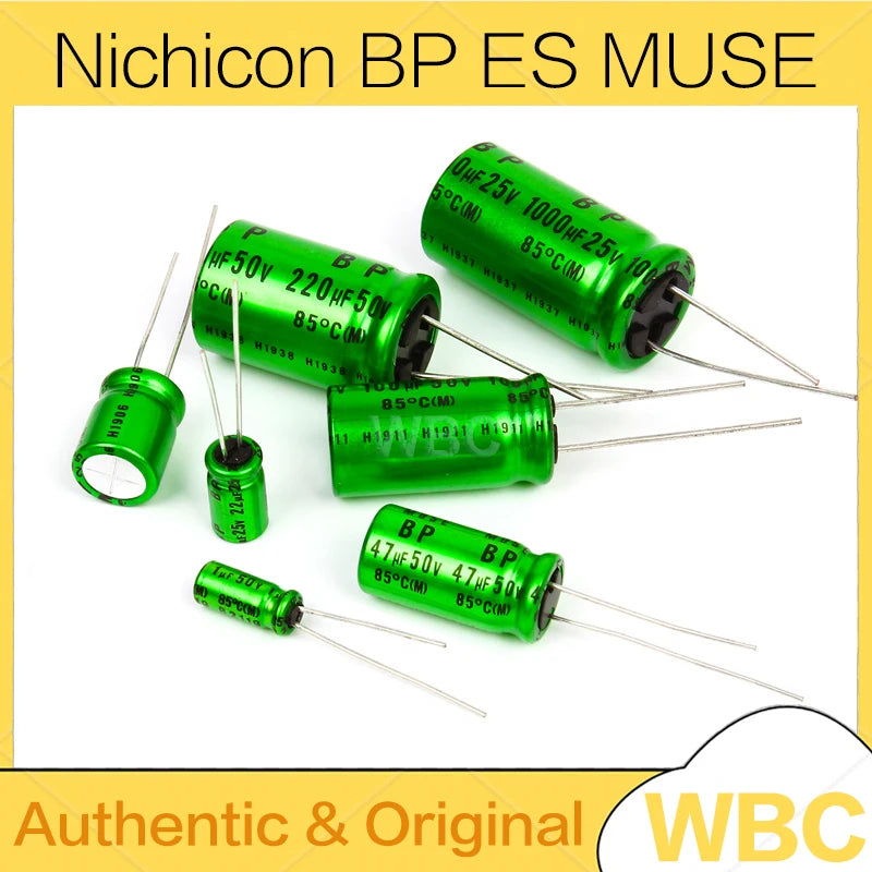 10Pcs/Lot Nichicon MUSE BP ES Non Polar Nonpolar Bipolar HiFi Audio Capacitor 1uf 4.7uf 10uf 22uf 47uf 100uf 25V 50V Copper Feet