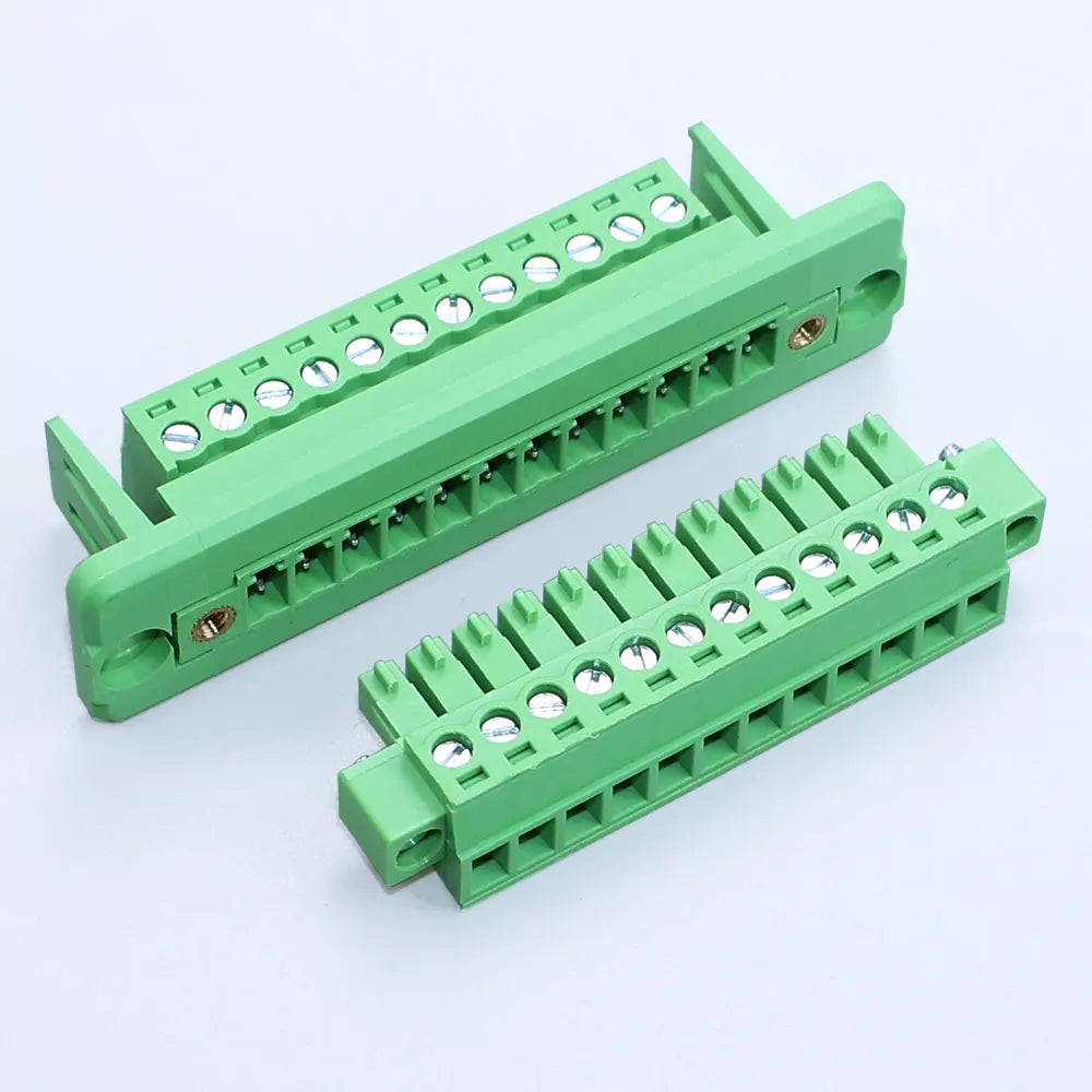 1Set Pitch 3.81mm 2P/3P/4P/5P/6P/7P/8P/9P/10P/12P/16P Pluggable Terminal Block Connector Wall Through Non Welding Plug 15EDGWC