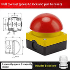 (NEW)1 Set Mushroom Head Self-Locking/Resetting 1NO Foot/Hand Control IP65 ENMG Emergency Stop Button Switch For Industrial Safe