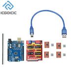 CNC Shield V3 Engraving Machine 3D Printer + 4pcs DRV8825 Or A4988 Driver Expansion Board For Arduino + UNO R3 With USB Cable