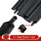 Black 3:1 Heat Shrink Tubing With Glue Dual Wall Adhesive Waterproof Insulation Cable Sleeve For Electrical Automotive Marine