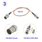 1Pcs RG179 Cable 75 Ohm Micro BNC Male to BNC Male/BNC Female Connector RG-179 RF Pigtail HD Video Mini BNC to BNC Jumper Line