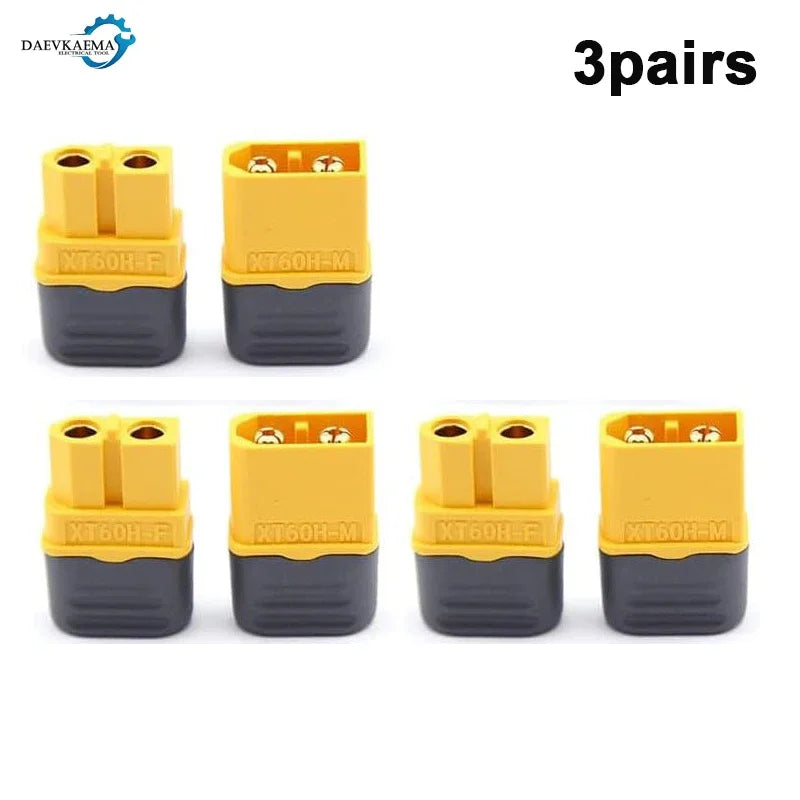 3-12Pairs XT60H (XT60 Upgrade) Connector XT60H Male Female Bullet Connectors Plugs with Sheath for Lithium Battery RC Planes Car