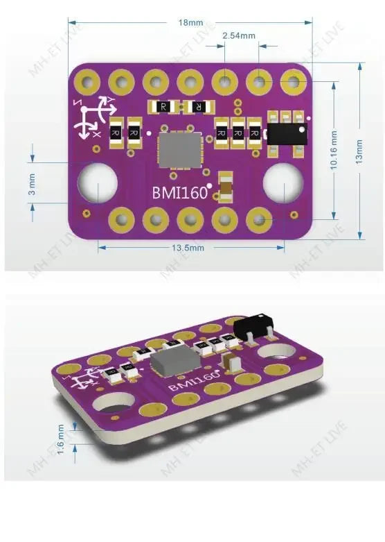 Estardyn GY-BMI160 6-DOF IMU Sensor Module, 3-Axis Accelerometer Gyroscope I2C/SPI for