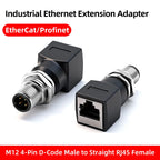 BYXGD M12 X-Code 8Pin A-Code D-Code 4Pin to RJ45 Panel Mount Adapter IP67 Waterproof Ethernet Connector Straight Angled Type