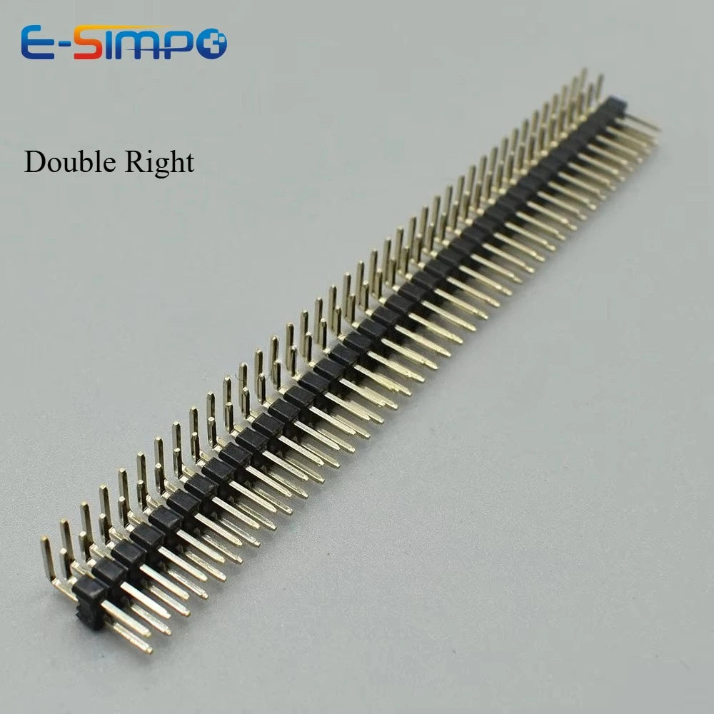 10/20Pcs 0.8u Gold Plated 40 Pin 1x40 Single Double Row Male 2.54 Breakable Pin Header Connector Strip For Arduino Black