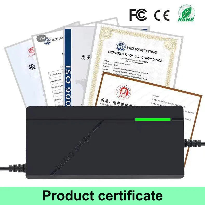 72V 60V 2A/3A/5A 20S 16S 18650 Lithium Battery Charger DC 5.5*2.1mm, Multiple Plug Options, Intelligent Charger EU/US/UK/AU