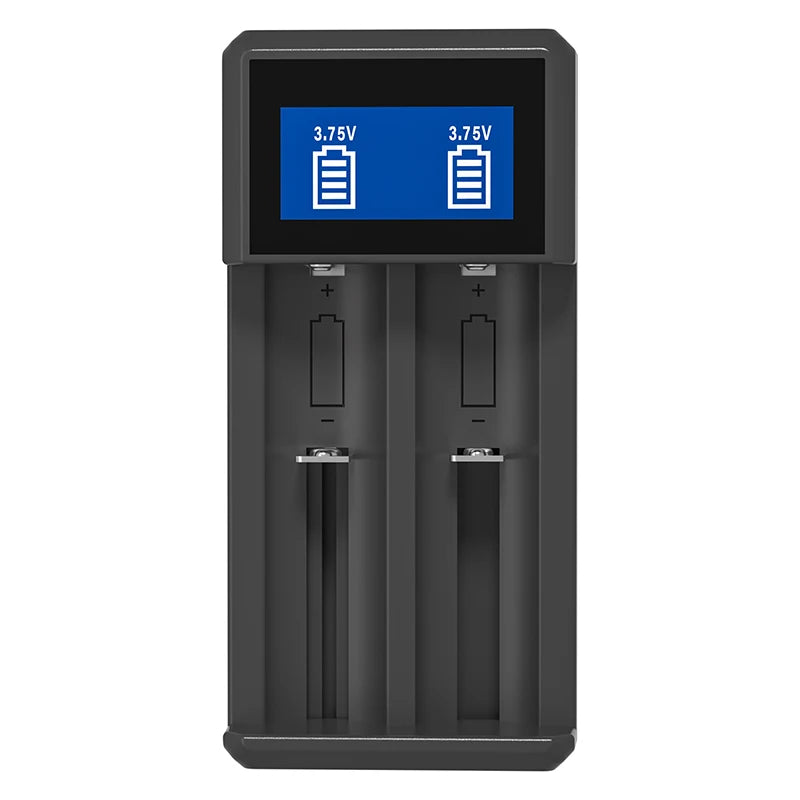 KOSHARE A402 2 Slots LCD Smart Battery Charger For 3.7V 18650 Lithium Rechargeable Batteries Universal With Type-C Port Input