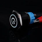 Black Latching Push Button Switch 16/19/22mm with Led Light Waterproof Illuminated  ON OFF Metal Momentary 5V 12V 220V Red Blue