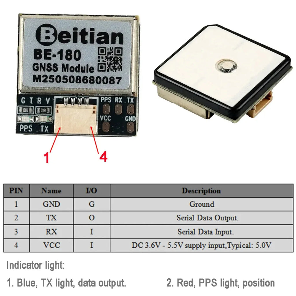 Beitian GPS Receiver Module BN-180/220/250/280/880 Multi-GNSS Support for Arduino Flight Control Drone