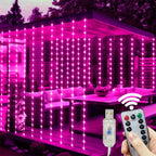 USB Curtain Lights - 8 Lighting Modes LED Fairy String Light for Christmas Halloween New Year Wedding Party Home Garden Decor