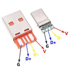 1Set Fast Charge Type-C USB 65W 5A Male Connector Welding With 5Pin PCB + Type A Male 6 Pin USB DIY OTG Data Charge DIY KIT