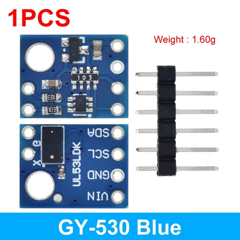 1/5PCS VL53L0X Time-of-Flight (ToF) Laser Ranging Sensor Breakout 940nm GY-VL53L0XV2 Laser Distance Module I2C IIC 3.3V/5V
