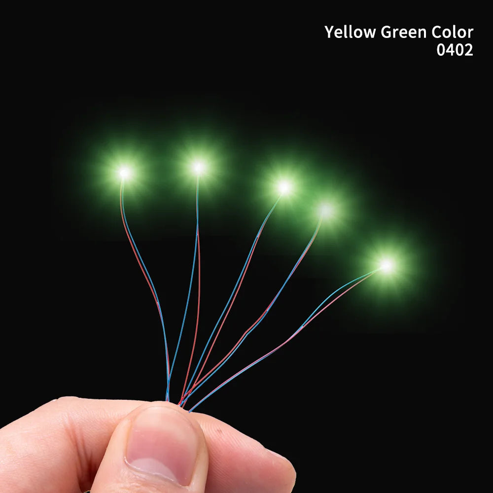 20Pcs SMD Lamp Wired Led 0402 0603 Pre-Soldered Micro Litz Leads Wires 30CM 3V For Model Railway Landscape Scene Lighting Kit