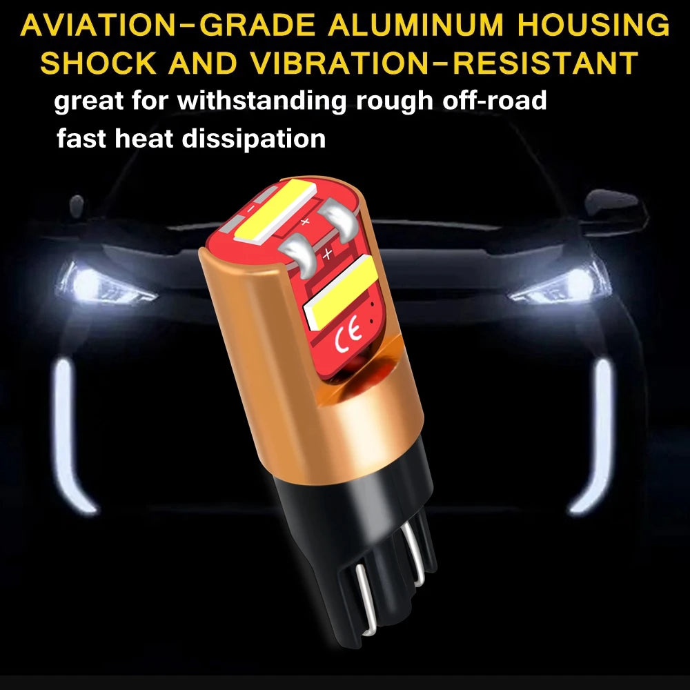 2Pcs T10 LED W5W Led Bulbs WY5W Super Bright CSP 1860 Chips 1000Lm Canbus Car Parking Lights Auto Dome Lamp White Red Yellow 12V