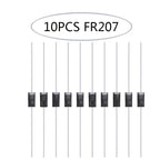 4 Value Fast Recovery Rectifier Diode UF4007 FR207 FR107 RL207 Axial Doorbell Schottky Diode Switching Dioden Each Modle 10PCS