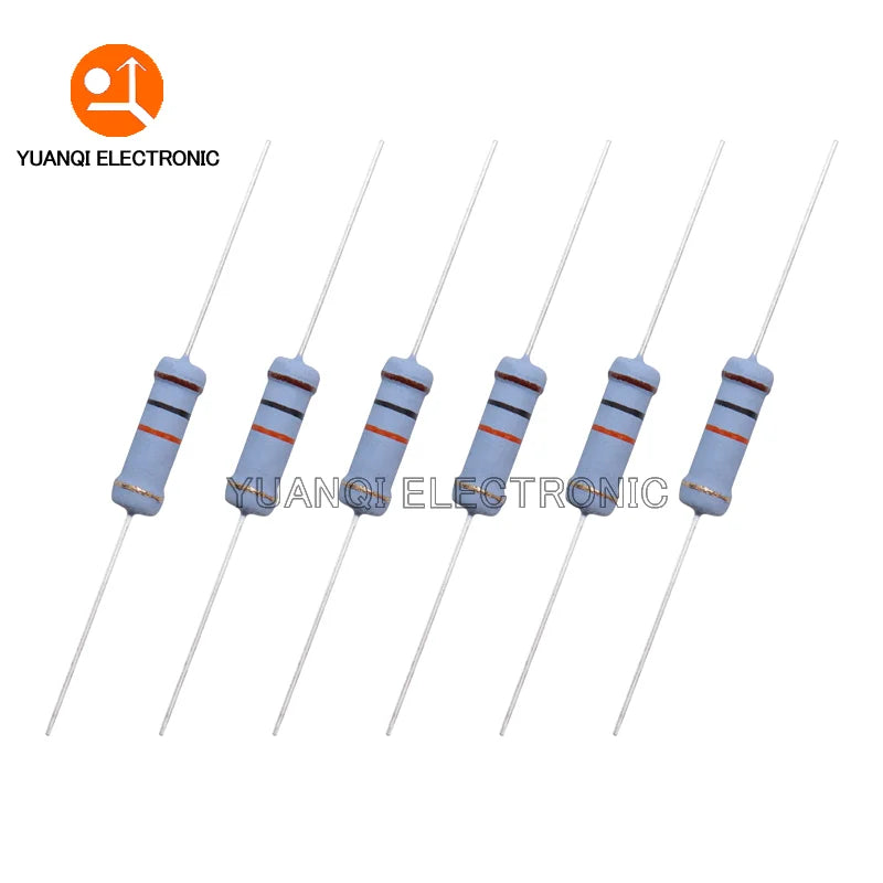 20pcs 2W Metal Oxide Film Resistor 5% 1R-10M 10R 100R 240R 470R 1K 2.2K 10K 24K 47K 100K 220K 1M 10 220 470 ohm Carbon Film