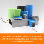 1/5m PVC Heat Shrink Tube Width 50mm ~ 500mm Blue 18650 Lipo Battery Pack Insulated Cable Sleeve Protection Battery Film Wrap