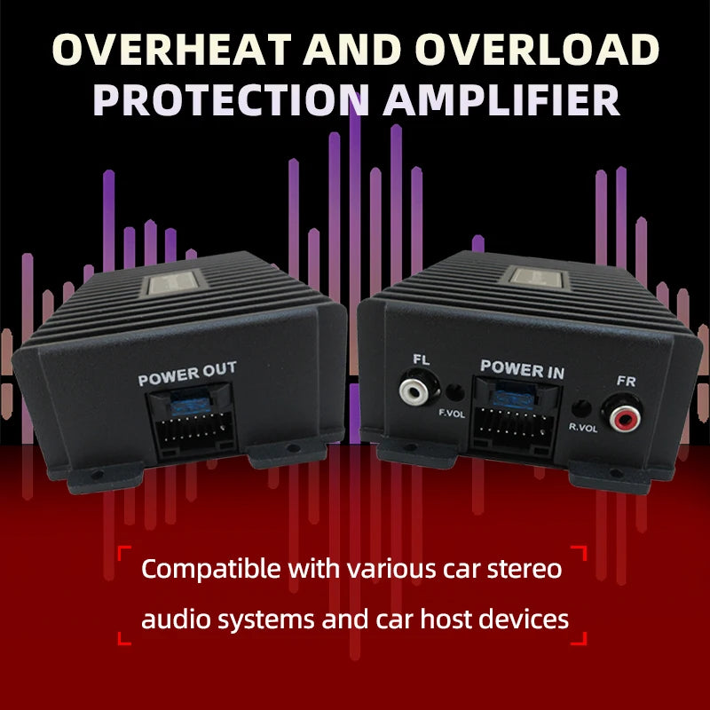 Car DSP Amplifier Hi-Fi Booster Audio Digital Sound Processors 4*80W for Android Speaker Subwoofer Power Car Radio Stereo AMP