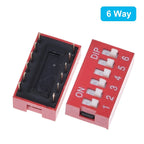 10pcs TZT Slide Type Switch 1 2 3 4 5 6 7 8 10PIN 2.54mm Position Way DIP Red Pitch Toggle Switch Red Snap Switch Dial Switch