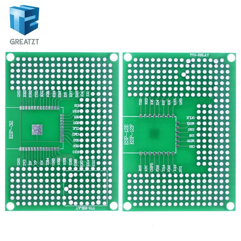 5x7CM Double Side Prototype PCB Board Breadboard Protoshield For Arduino Relay ESP8266 WIFI ESP-12F ESP-12E ESP32 ESP32S