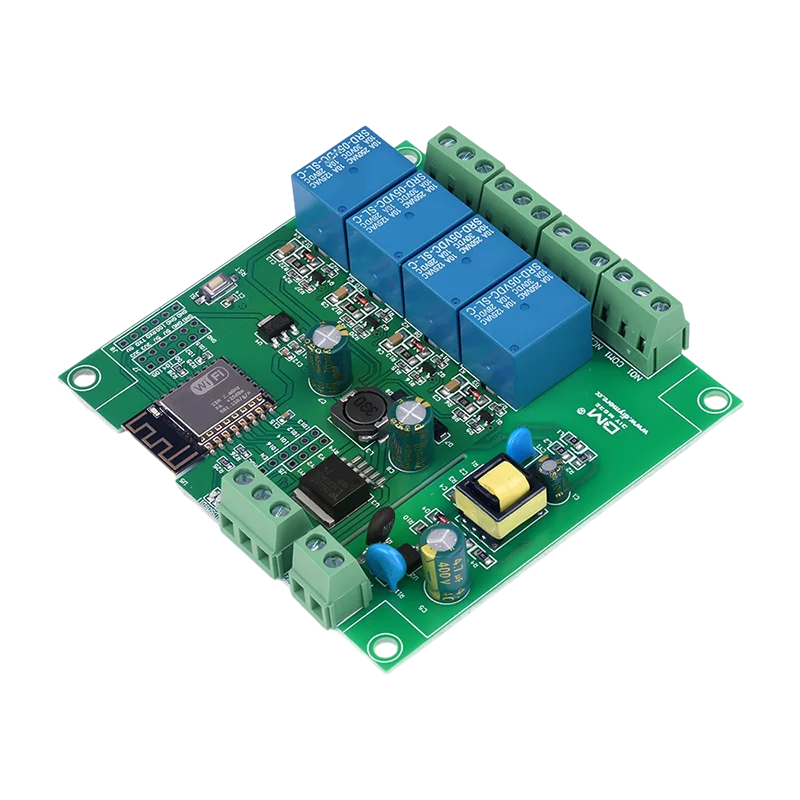 4 Channel ESP8266 Wireless WIFI Relay Module ESP-12F Development Board AC/DC 5V/7-28V/5-80V E-WeLink APP Remote Control