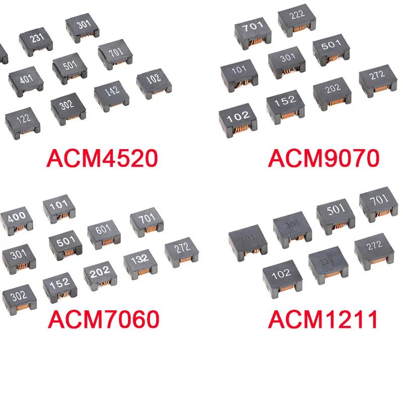 10Pcs/5pcs ACM7060 ACM4520 ACM9070 ACM1211 101 102 501 152 231 301 381 401 701 901 222 202 SMD Chip Common Mode Inductor Filter